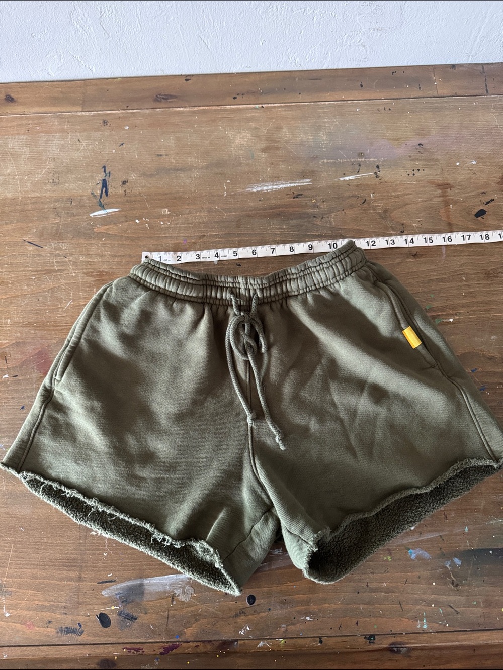 Yellow Label Co Olive Green Cozy Fleece-Lined Shorts M